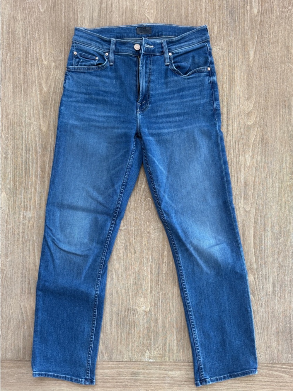 MOTHER jeans, The Mid Rise Rider Ankle, “Lhasa Love”